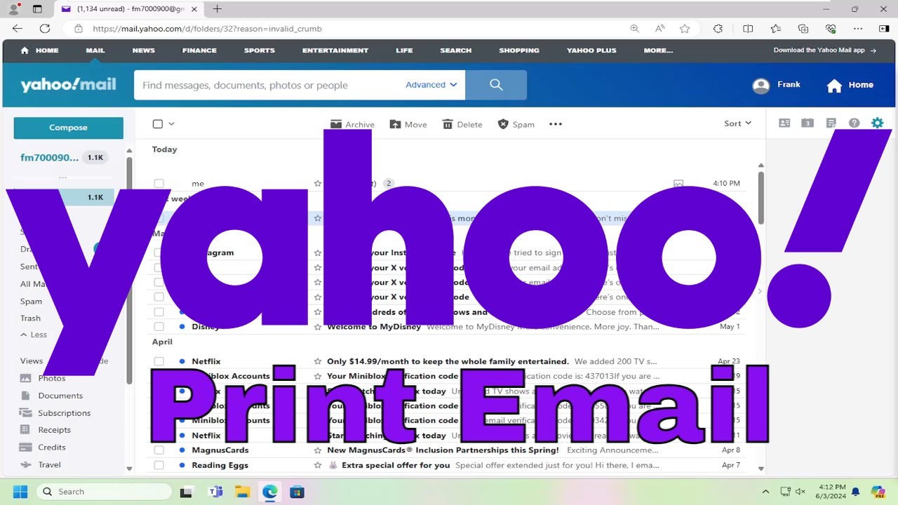 How Do I Print Yahoo Mail Email Complete Guide Youtube