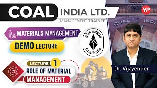 Role of Material Management L-1 for Coal India Recruitment for Materials Management 2025