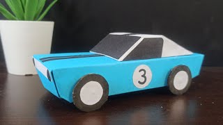 How to make Origami Papercraft Cute Toy Classic Muscle race Car for kids