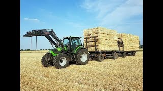 Zeitraffer Stroh verladen mit Deutz Fahr Agrotron 150