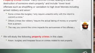 CLP lec 2 1 Types of specific criminal offenses