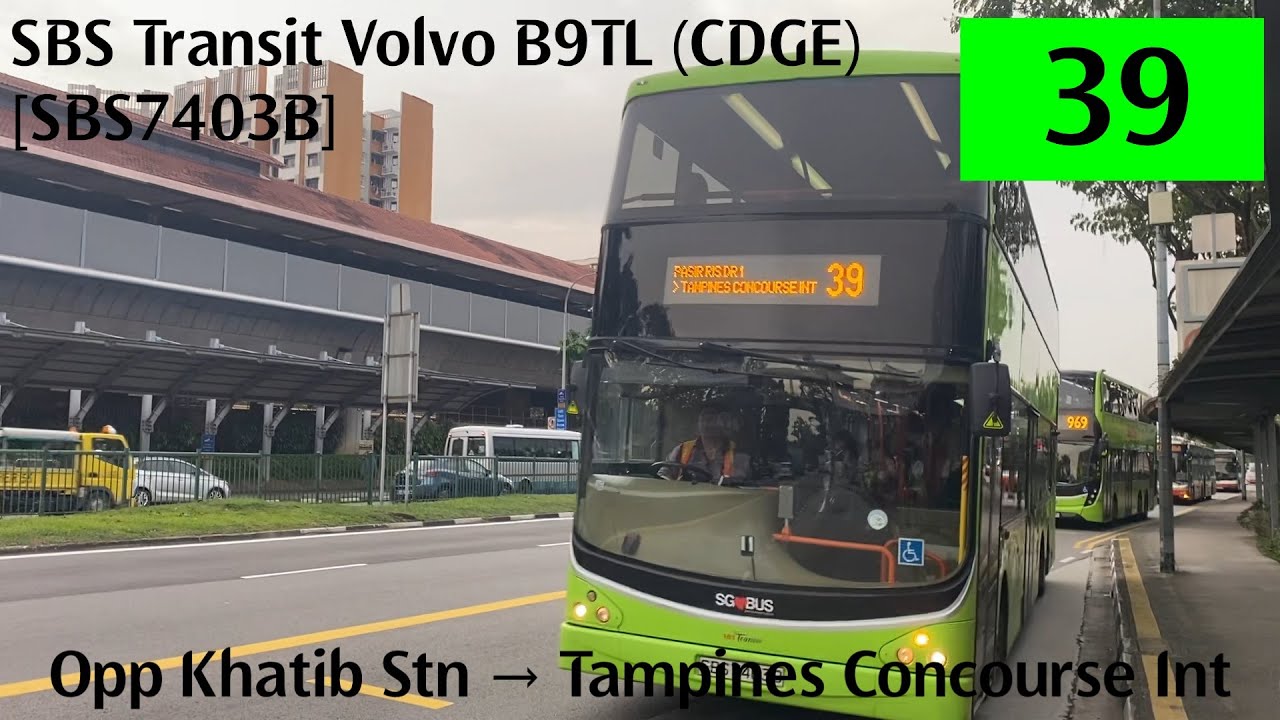 Sbst Volvo B9tl Cdge Sbs7403b On Service 39 Opp Khatib Stn