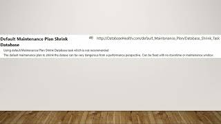 Default Maintenance Plan Shrink Database