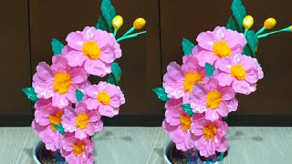 DIY/Tutorial how to make flower with plastic bag/Plastic bag flowers/flower's making