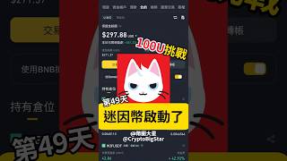 迷因幣啟動了嗎? 100U挑戰第49天 | Has the meme coin taken off? 100 USDT Challenge Day 49 #btc #meme #加密貨幣 #迷因