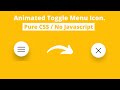 Transforming Hamburger Menu - Animated Toggle Icon Effect | Animated Hamburger Menu