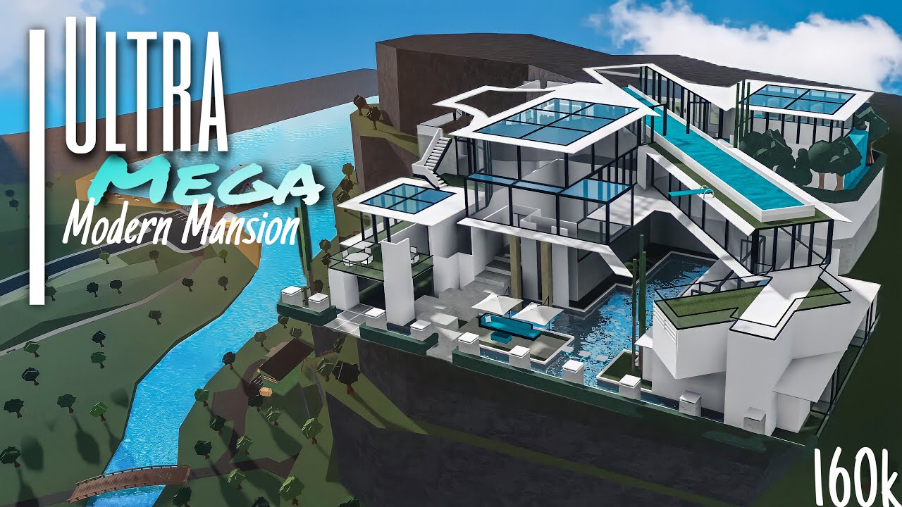 Ultra MEGA Modern Mansion | Bloxburg | No Large Plot | 160k | Exterior ...