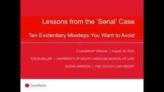 Serial Evidentiary Lessons 3