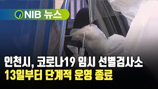 [NIB 뉴스] 인천시, 코로나19 임시 선별검사소, 13일부터 단계적 운영 종료