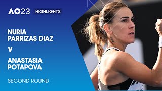 Nuria Parrizas Diaz v Anastasia Potapova Highlights | Australian Open 2023 Second Round