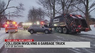 Three injured following collision in Batavia involving garbage truck