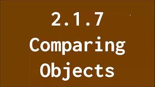 Comparing Objects (Java) - AP Computer Science A