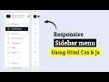 Fully Responsive Sidebar UI | HTML CSS JS Tutorial | Mayancoders