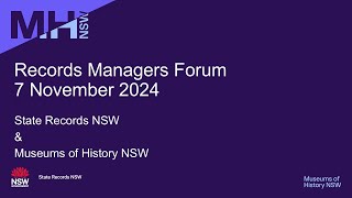 Records Managers Online Forum November 2024