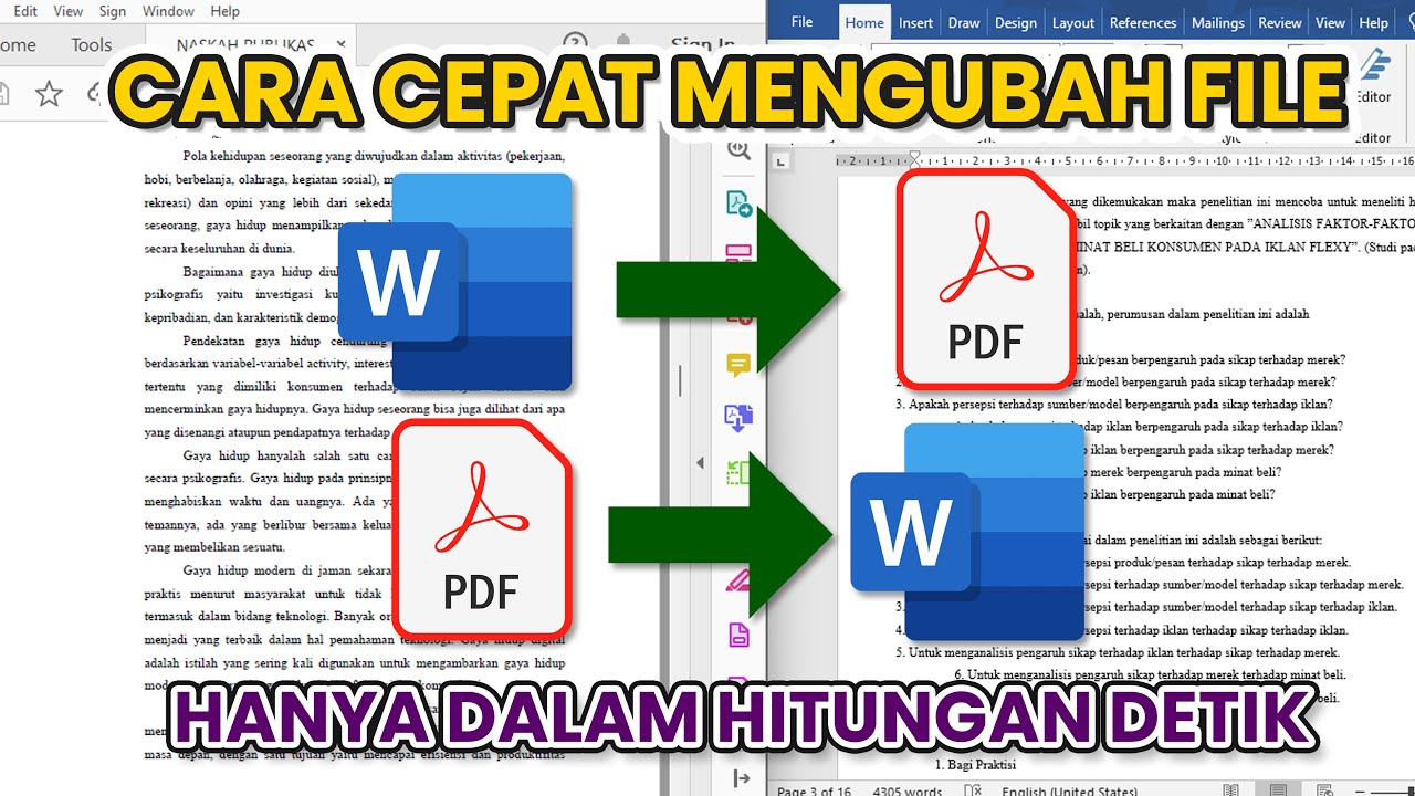 Cara Mudah Mengubah File WORD Ke PDF & PDF Ke WORD - YouTube