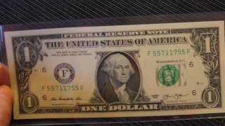 Fancy Serial Number : One Dollar Radar Note Matching Letters