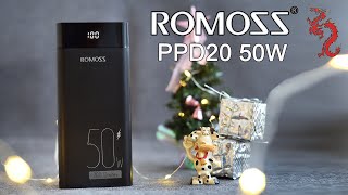 САМЫЙ мощный Power bank ROMOSS PPD20 50W  //Заряжает даже  НОУТБУК