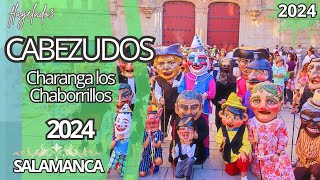 Los cabezudos con la charanga los Chaborrillos, fiestas Salamanca 2024