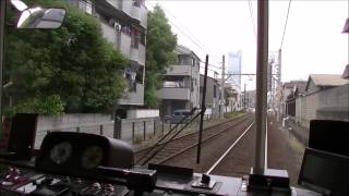 阪堺電車阪堺線・上町線の後面展望　天王寺駅前から我孫子道　train view