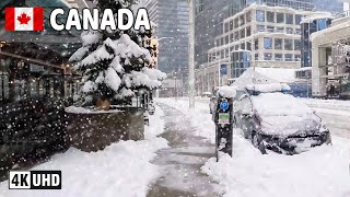 🇨🇦 【4K】❄️❄️❄️ HEAVY SNOWFALL in Canada!!! Downtown Vancouver BC, Canada. January 2024.