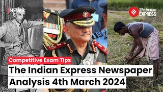 Indian Express Editorial Analysis - 04 March 2024 | Indian Express For UPSC | Current Affairs 2024