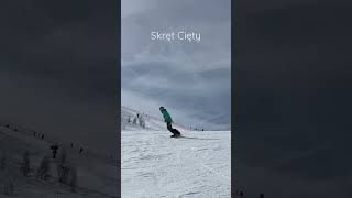 Skręt cięty, instruktor snowboardu Piotr Szwiec