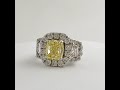 platinum fancy yellow diamond engagement ring