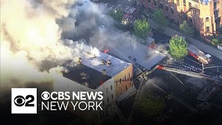 Video shows crews battling massive fire at Brooklyn supermarket