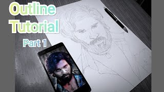 How to draw Allu Arjun || Pushpa Drawing || Outline tutorial @abhicreationart