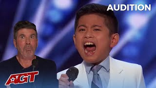 Peter Rosalita: 10 Year Old Filipino Boy BLOWS SIMON AWAY! America's Got Talent!