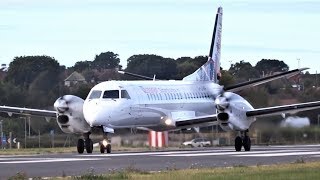 ✈ Loganair SAAB 2000 | Arrival \u0026 Departure | London Southend Airport