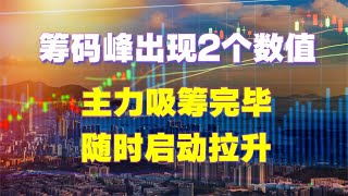 当筹码峰这2个数值小于10，闭着眼睛干，主力吸筹完毕随时拉升！