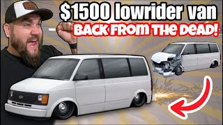 $1500 LOWRIDER VAN IS ALIVE! FROM WRECKED TO FIXED \u0026 FIRST DRIVE! KUSTOM BAGGED CHEVY ASTRO