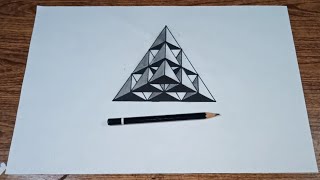 how to draw 3d triangle impossible  - simple drawing tutorial