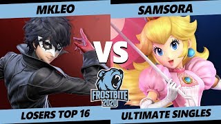 Frostbite 2020 SSBU Losers Top 16 - MkLeo (Joker) Vs. eUnited | Samsora (Peach) Smash Ultimate