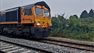 GBRf 66752 and various CrossCountry Units, while waiting for LMS Black 5 No. 44871 to pass by.