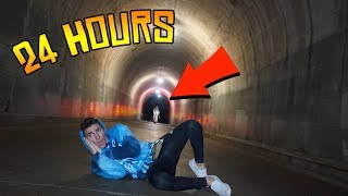 we stayed over night at the haunted tunnel... (24 hour challenge)