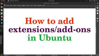 How to install/add extensions/add-ons in Ubuntu 20