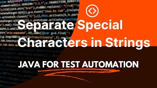 Separating Special characters from a String in Java #java #programming #testautomation #coding