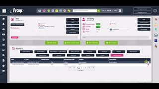 History and appointments in progress (Vetup Software)