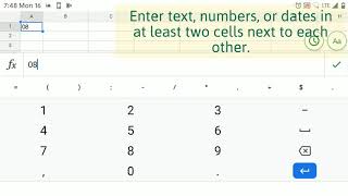 How to autofill to complete a series in Google Sheets Android version