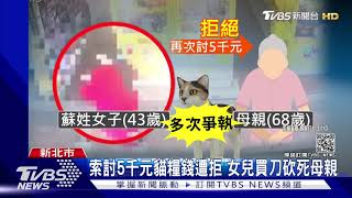 索討5千元貓糧錢遭拒 女兒買刀砍死母親｜TVBS新聞