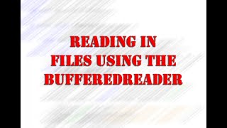 Reading In Files Using The BufferedReader