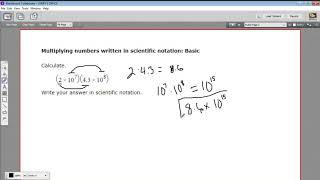 Multiplying numbers written in scientific notation - basic