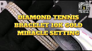 Real Diamond Tennis Bracelet 10K Yellow or White Gold Miracle Setting