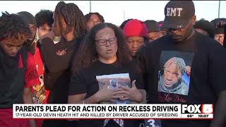 Parents plead for action on reckless driving at vigil for 17-year-old son
