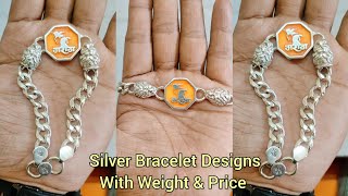 Silver bracelet designs with weight and price 2024