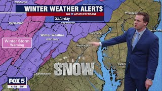 Weekend Snow Forecast: DC region expecting snow, wind and plummeting temperatures | FOX 5 DC