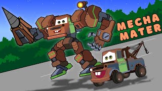 Mecha Mater and McQueen join forces to fight a giant monster