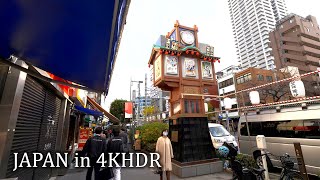 4K・ 【4KHDR】Tokyo Ningyocho by day - walking around and trying taiyaki cake